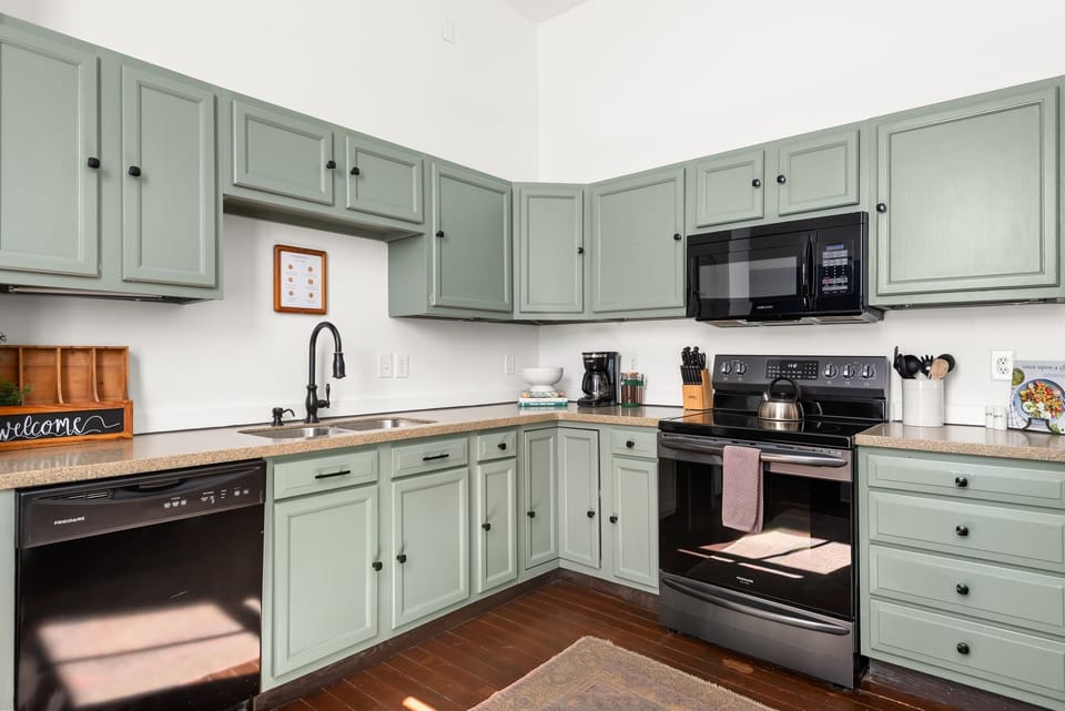 The kitchen is well-stocked with everything you'll need!