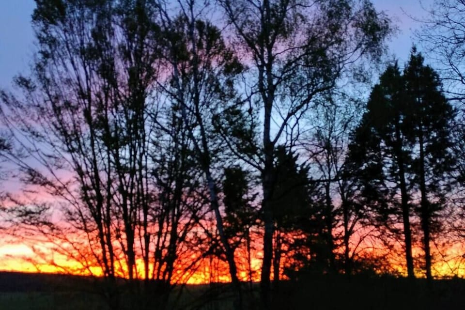 Coucher de soleil vu de la terrasse