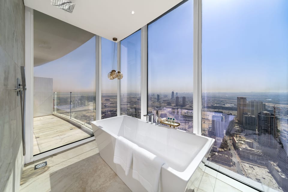 Superior Sky with 2 Queen Beds | Bathroom | Separate tub and shower, rainfall showerhead, eco-friendly toiletries