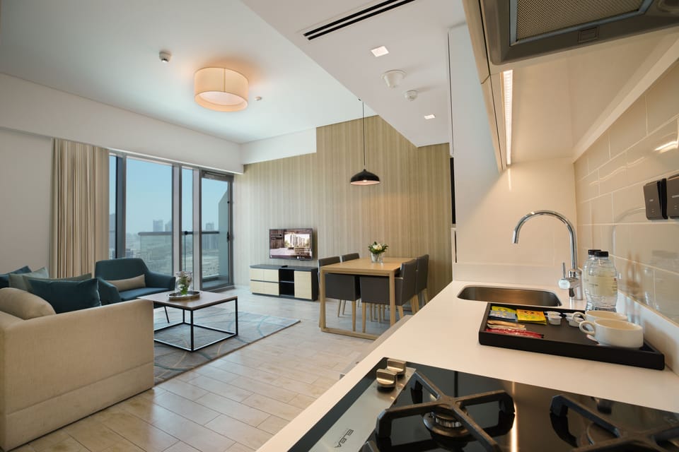 Superior Apartment, 1 Bedroom | Private kitchen | Full-size fridge, eco-friendly cleaning products