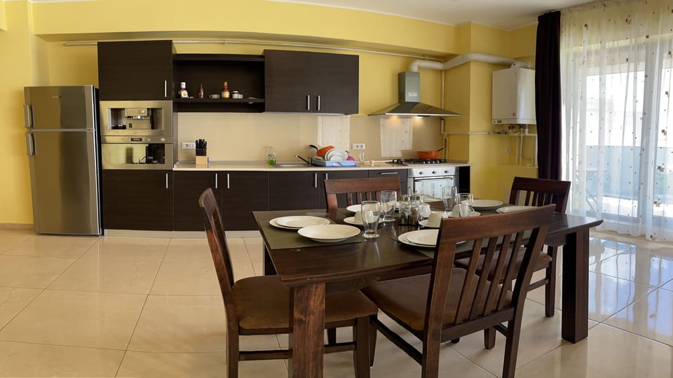 Premium Apartment | Private kitchen | Full-size fridge, microwave, oven, stovetop