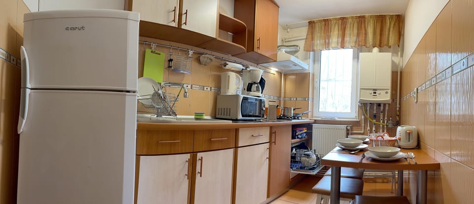 City Apartment | Private kitchen | Full-size fridge, microwave, stovetop, dishwasher