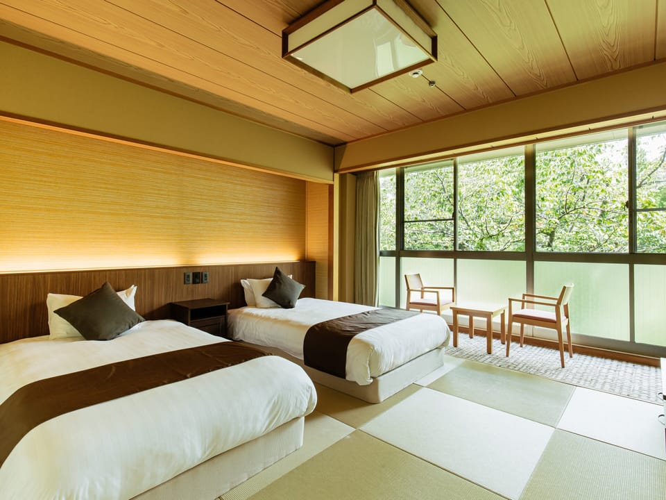 Japanese-style Twin Room (Without Private Bath) Non-Smoking | Premium bedding, in-room safe, desk, laptop workspace