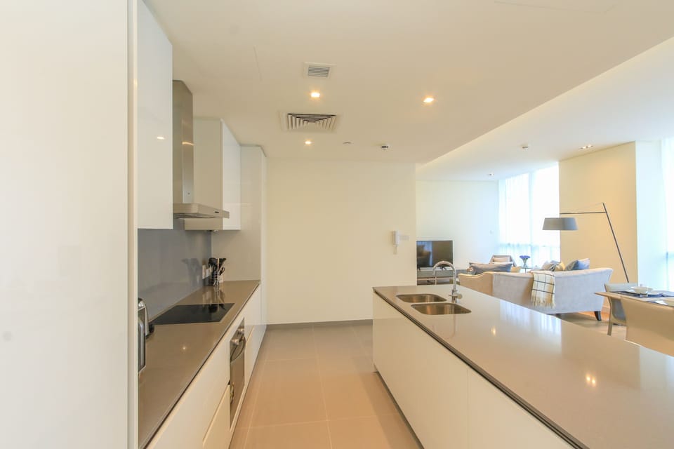 DHH - High Floor 2 Beds Close To Mazaya Centre City Walk B22 | Private kitchen | Fridge, microwave, oven, stovetop