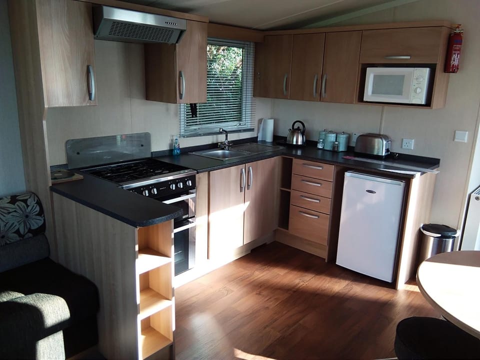 Fridge, oven, stovetop, electric kettle