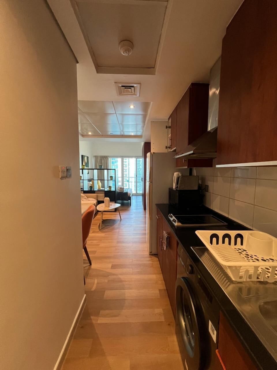 Comfort Studio | Private kitchen | Espresso maker, coffee/tea maker, full-size fridge, microwave