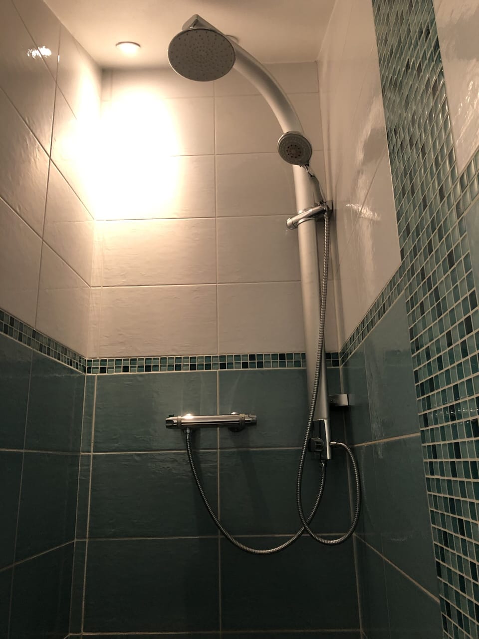 Double Room | Bathroom | Shower, rainfall showerhead, hair dryer, towels