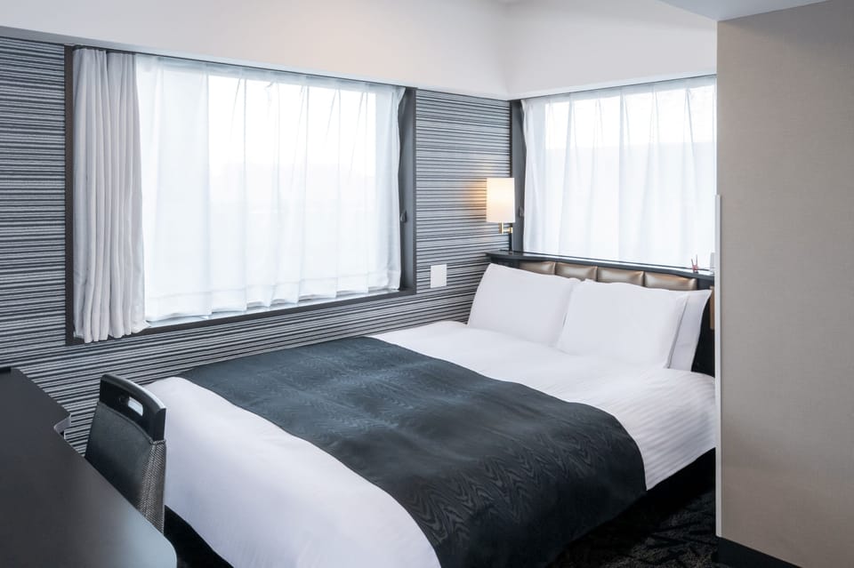 Double Room, Non Smoking | Down comforters, desk, blackout drapes, iron/ironing board
