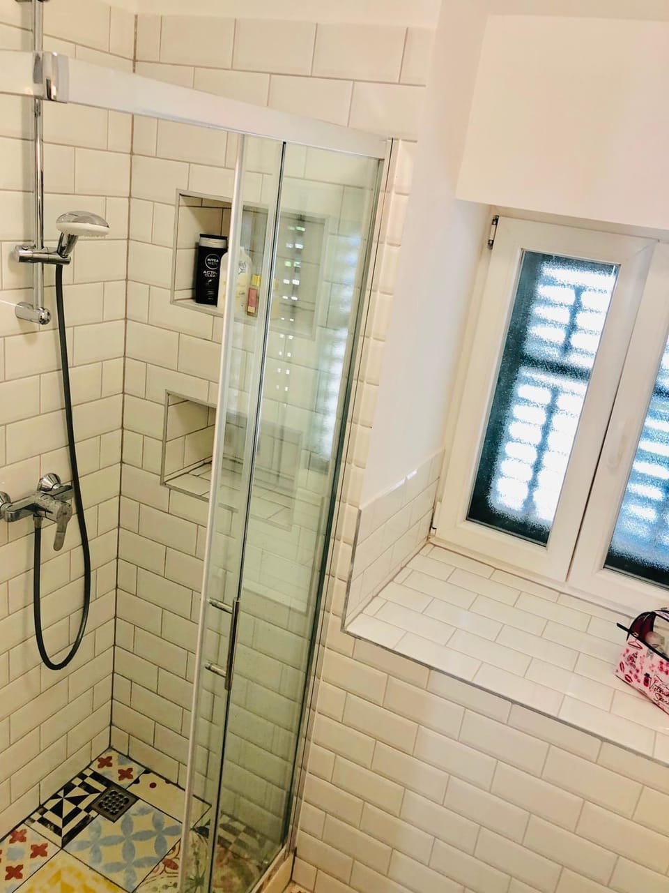 Superior Studio | Bathroom | Shower, hair dryer, towels, toilet paper