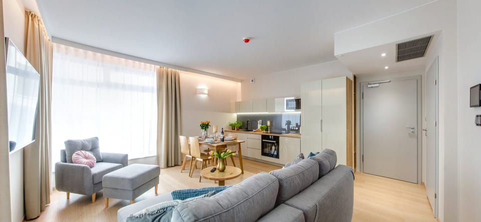 Junior Apartment | Living area | 65-inch Smart TV with satellite channels, TV