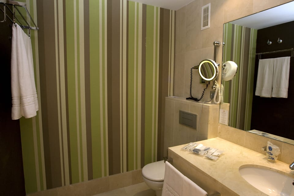 Free toiletries, hair dryer, towels