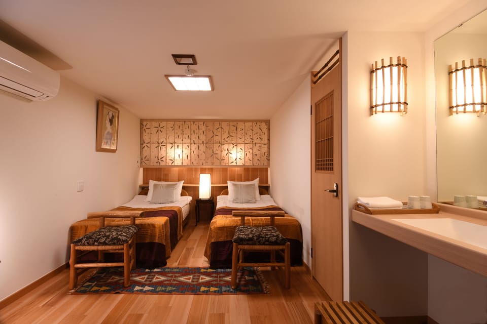 Family Room 12 Tatami Mats with Twin Bed Room | Down comforters, in-room safe, individually decorated