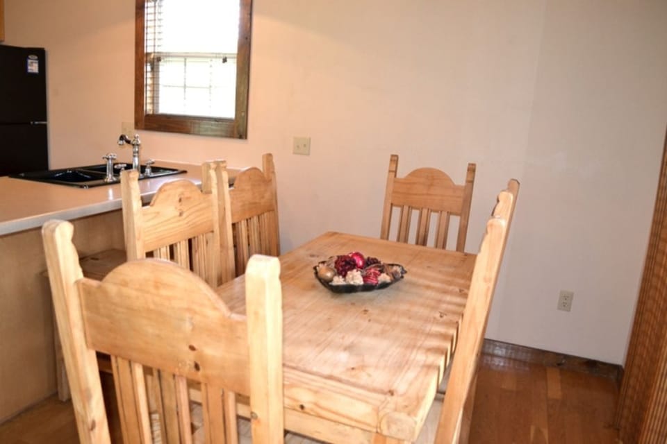 A wooden 6-seater dining table 