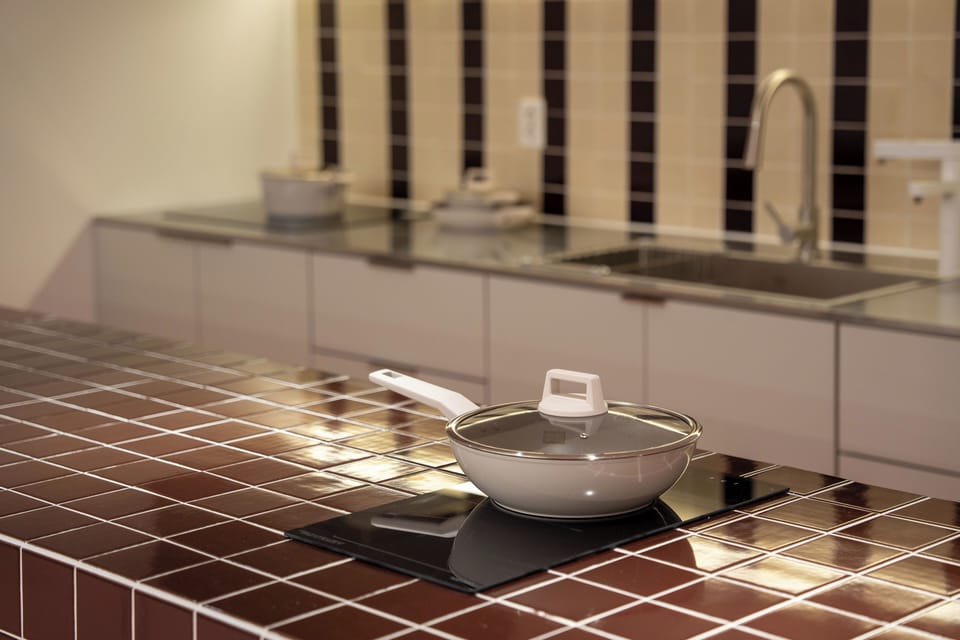 Fridge, microwave, electric kettle