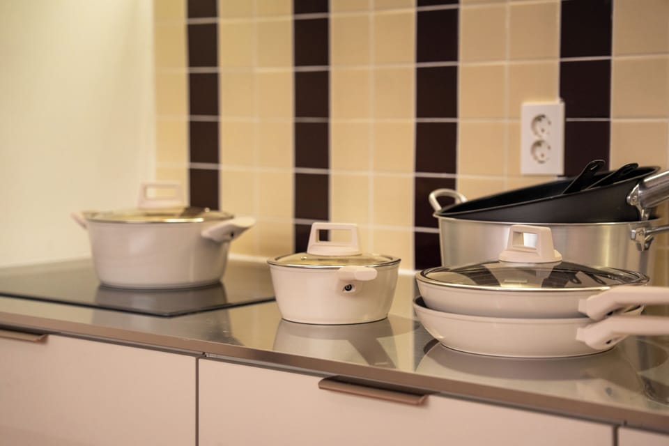 Fridge, shared microwave, electric kettle