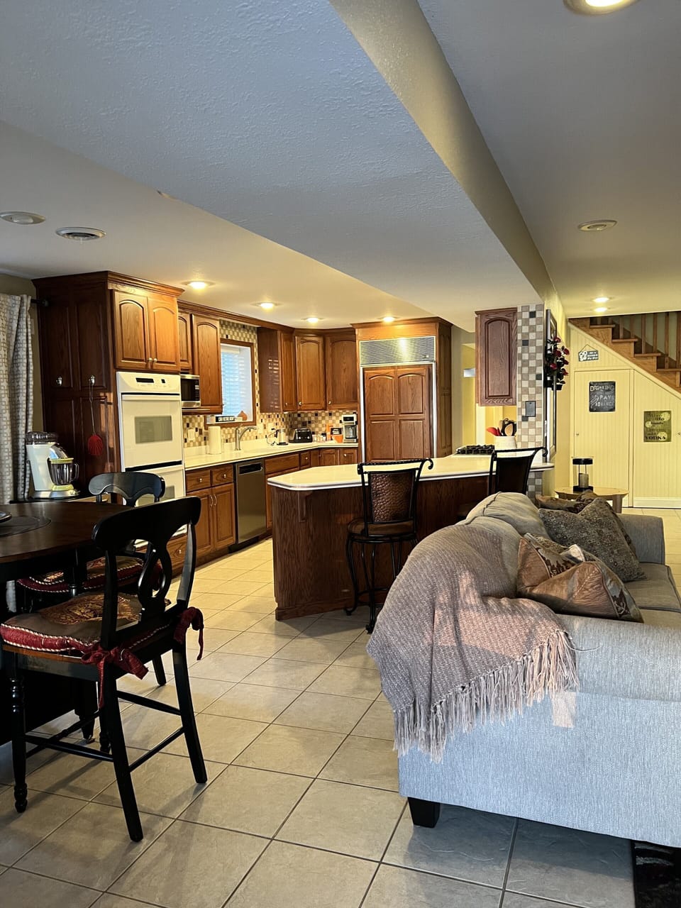 Fully stoked kitchen on 1st level located by pool