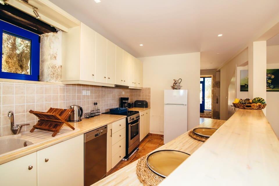 Villa | Private kitchen | Fridge, microwave, oven, stovetop