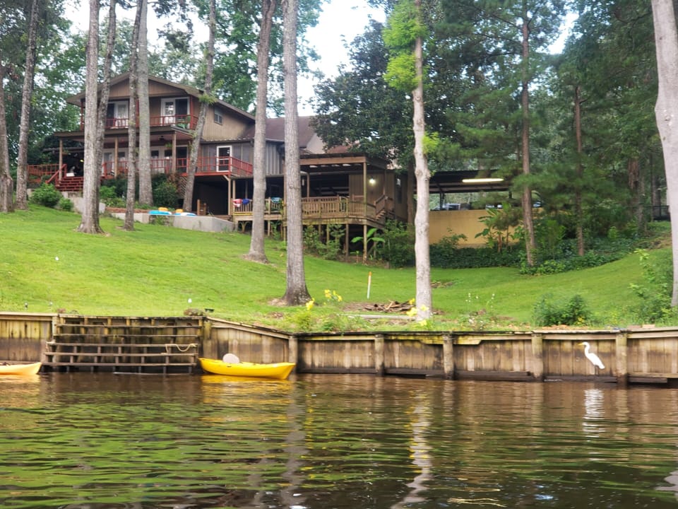 Walk down the swim steps to your kayak or sit and watch the kids swim