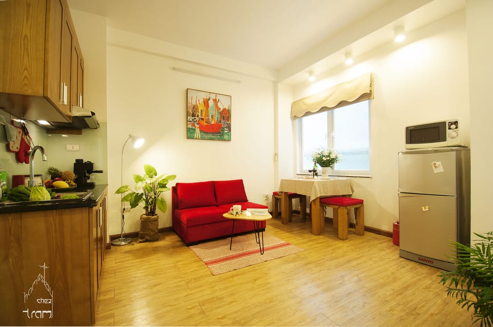 living room combined with kitchenette