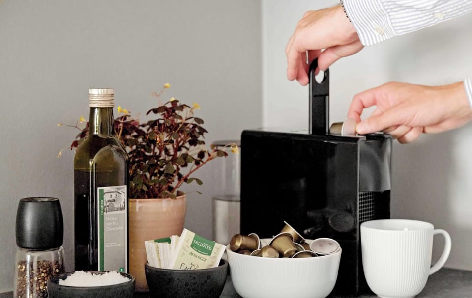 We provide you with Nespresso coffee and tea.