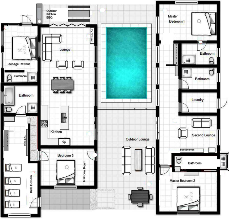 Luxury House, 5 Bedrooms, Private Pool | Floor plan
