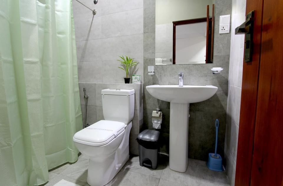 Shower, free toiletries, bathrobes, bidet