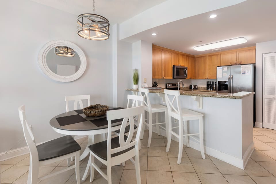 Your fully equipped kitchen and dining space perfectly blends style and function for memorable vacation meals together.