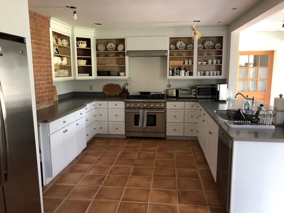 The newly expanded and remodeled kitchen has all new appliances.