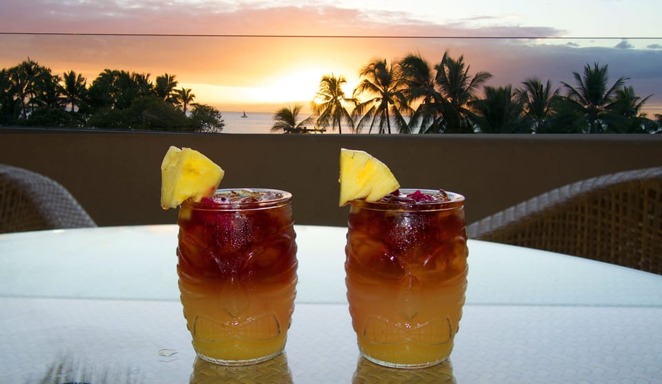 Relax on the lanai at sunset.