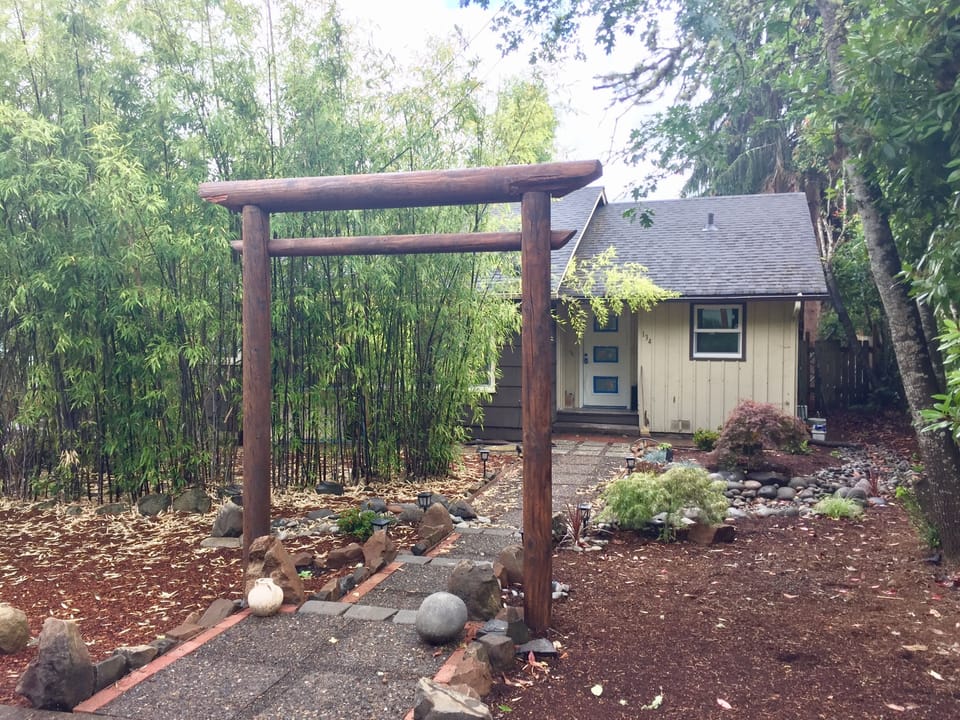 This is the front of the house. The entrance to the studio is behind the house.