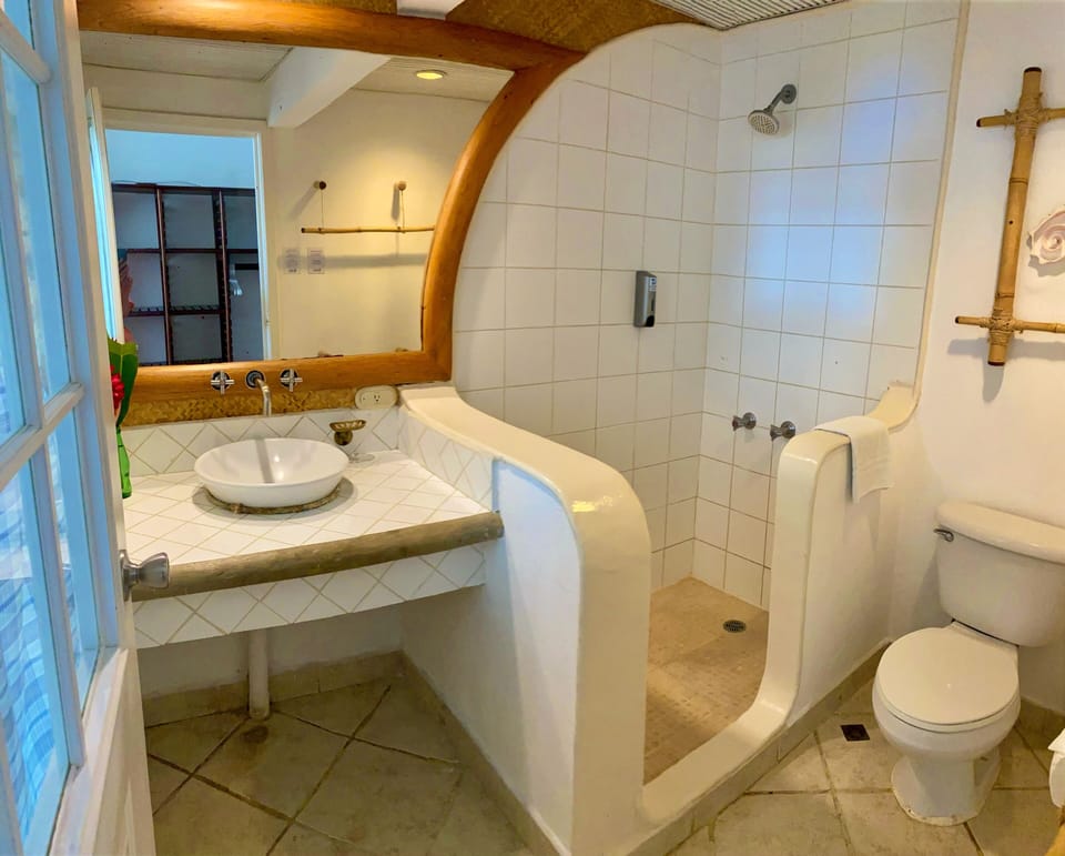 Shower, hair dryer (on request), towels, soap