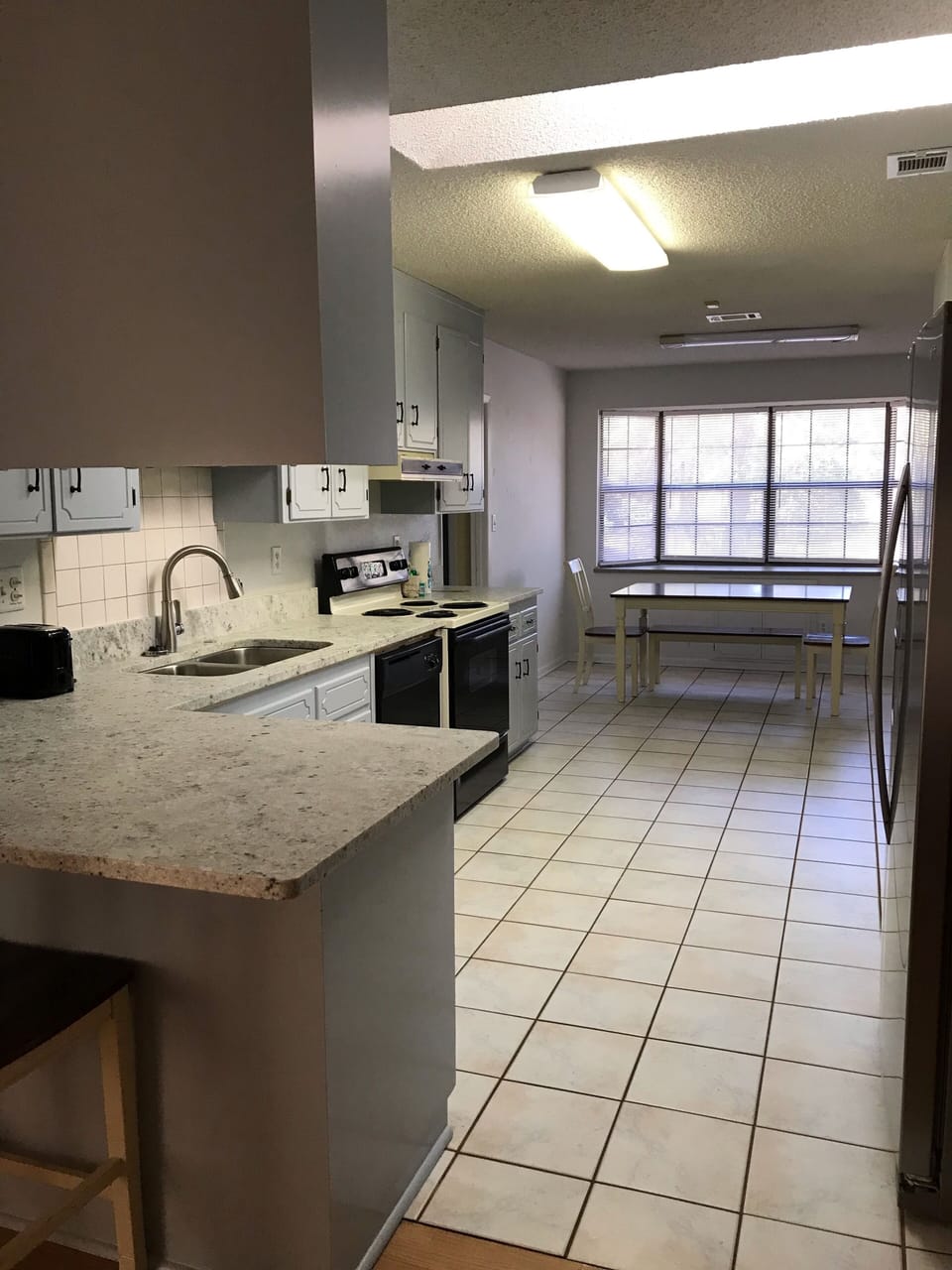 Kitchen with new granite