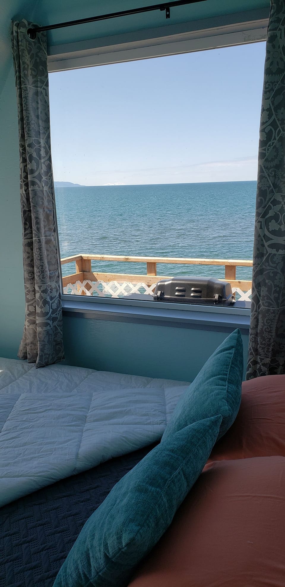 bedroom 2 looking across Kachemak Bay and Cook Inlet.
