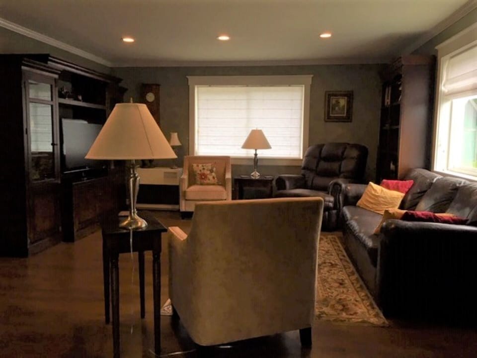 Looking into living room from dining room.