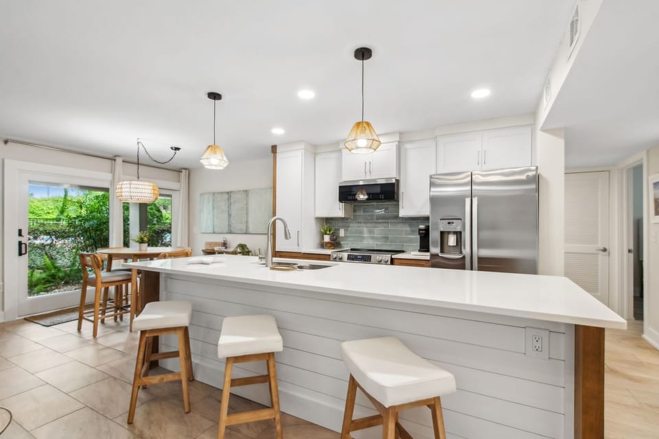 Kitchen with Counter Seating for Three