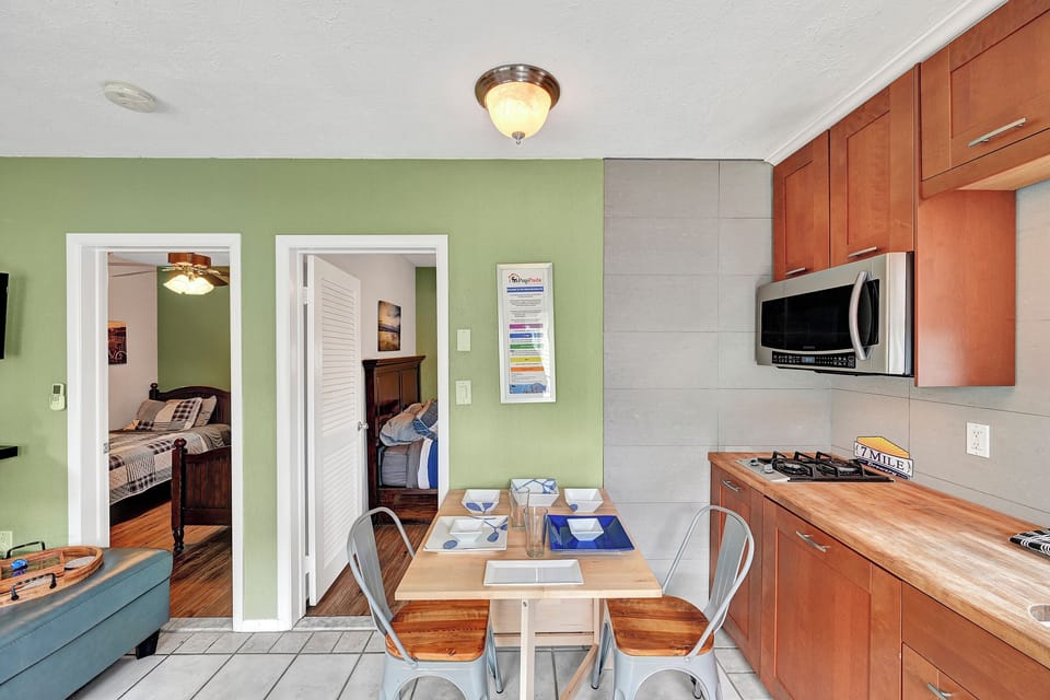 Open just one leaf of the drop leaf table and have some breakfast.
