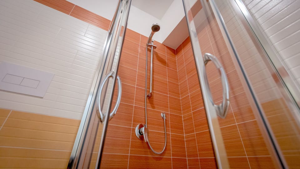 Double Room, Balcony, Sea View | Bathroom shower