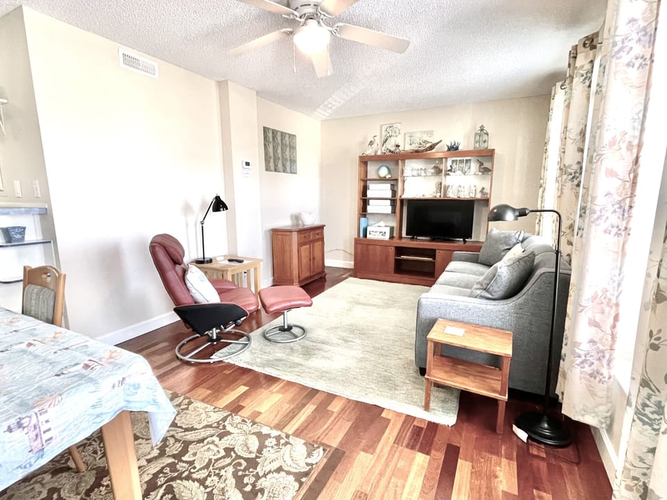 Welcome!  From the door...open living and dining area with *brand new* sleeper sofa