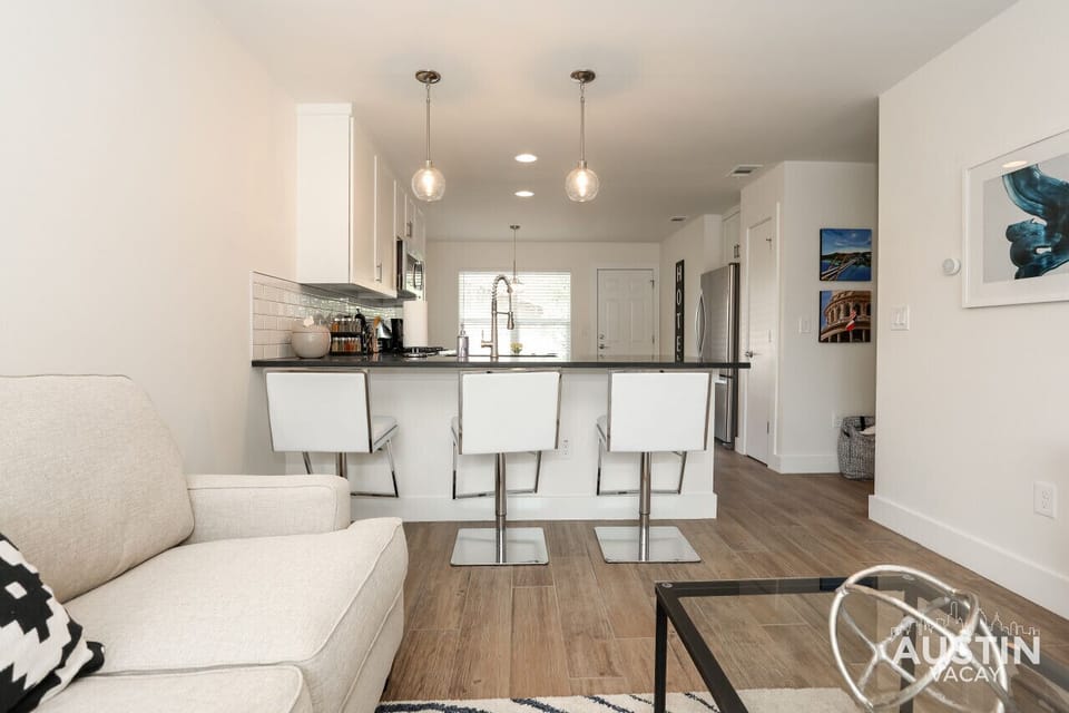 View of the kitchen from the living room