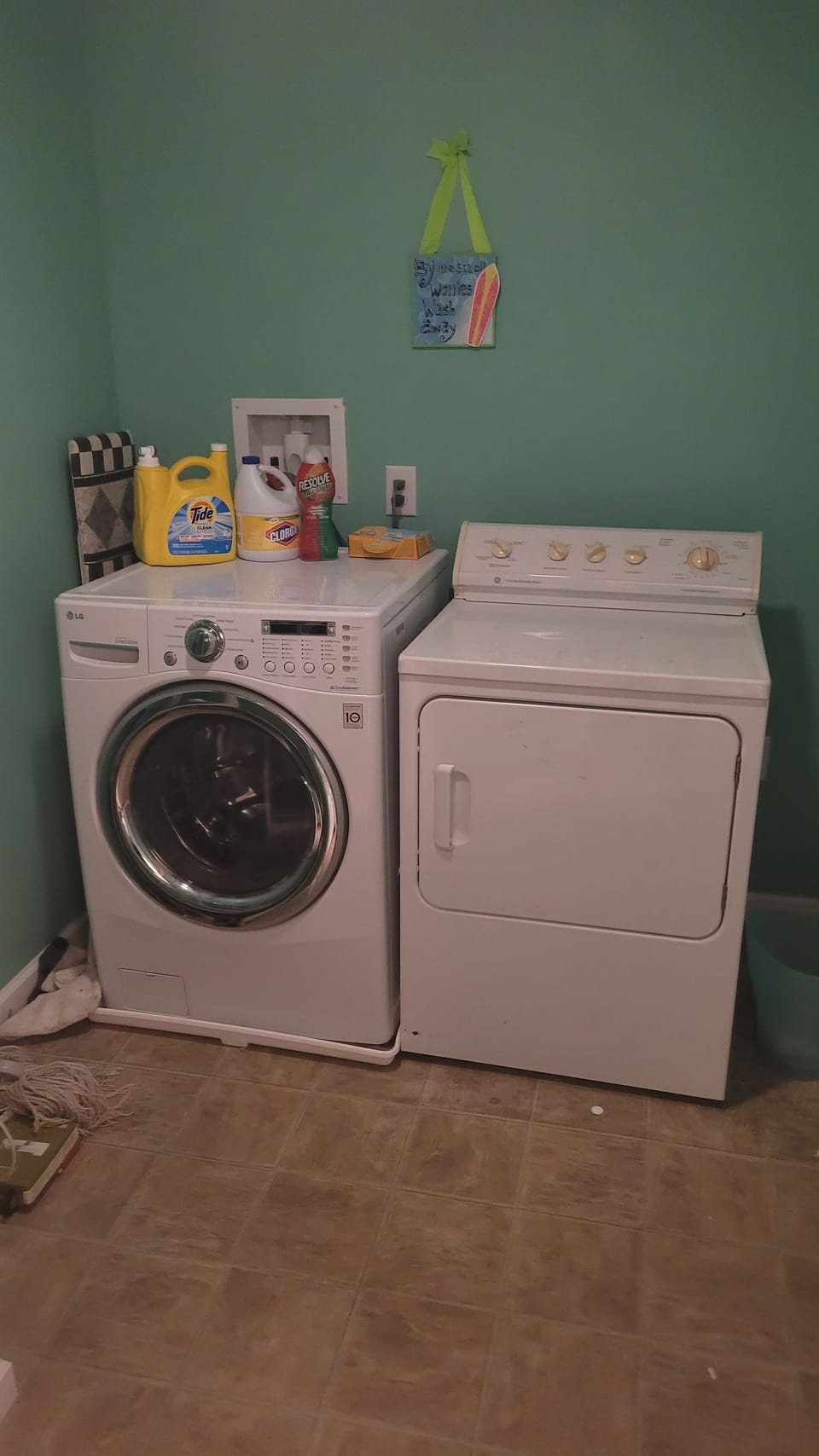 Upstairs laundry room.