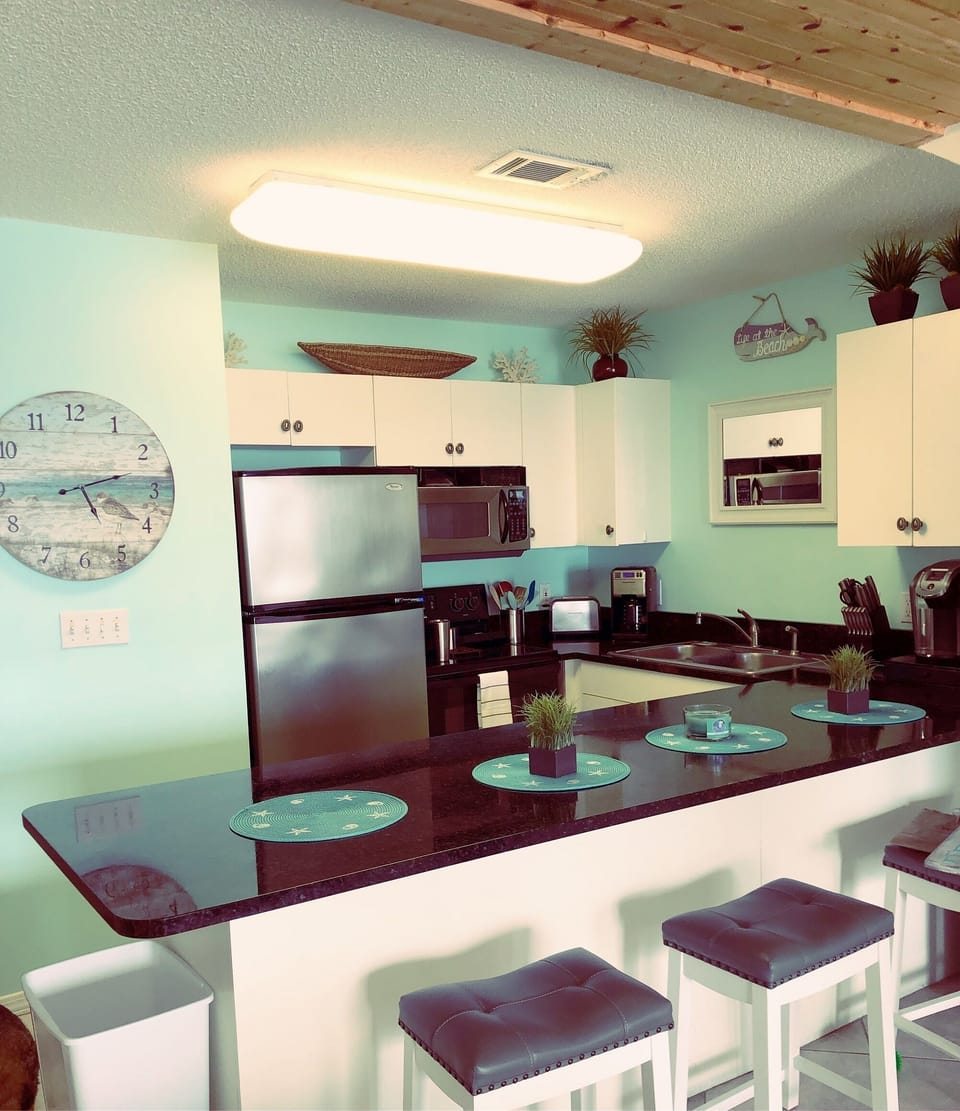 Newly painted coastal kitchen!