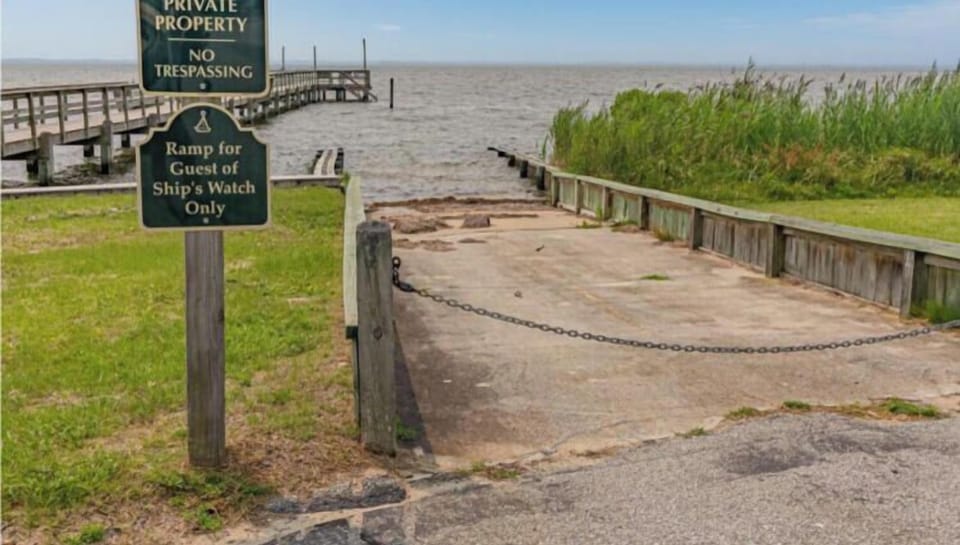 The Ships Watch Community Boat Ramp provides convenient waterfront access for launching boats and exploring the surrounding waterways during your stay.