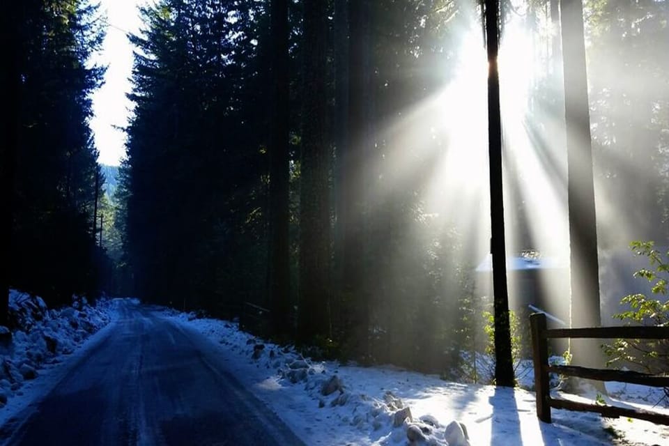 Henry Creek Road in the Winter.