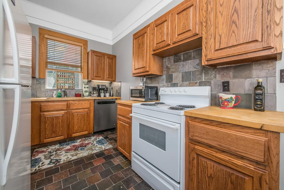 We have a coffee pot and coffee available for our guests