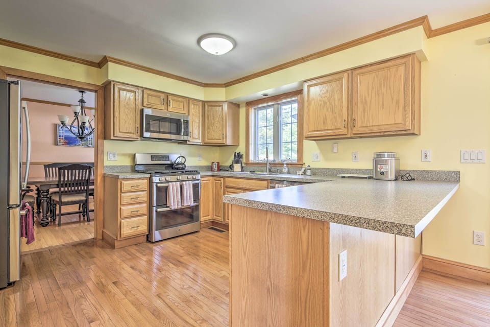 Hardwood floors continue throughout the house.