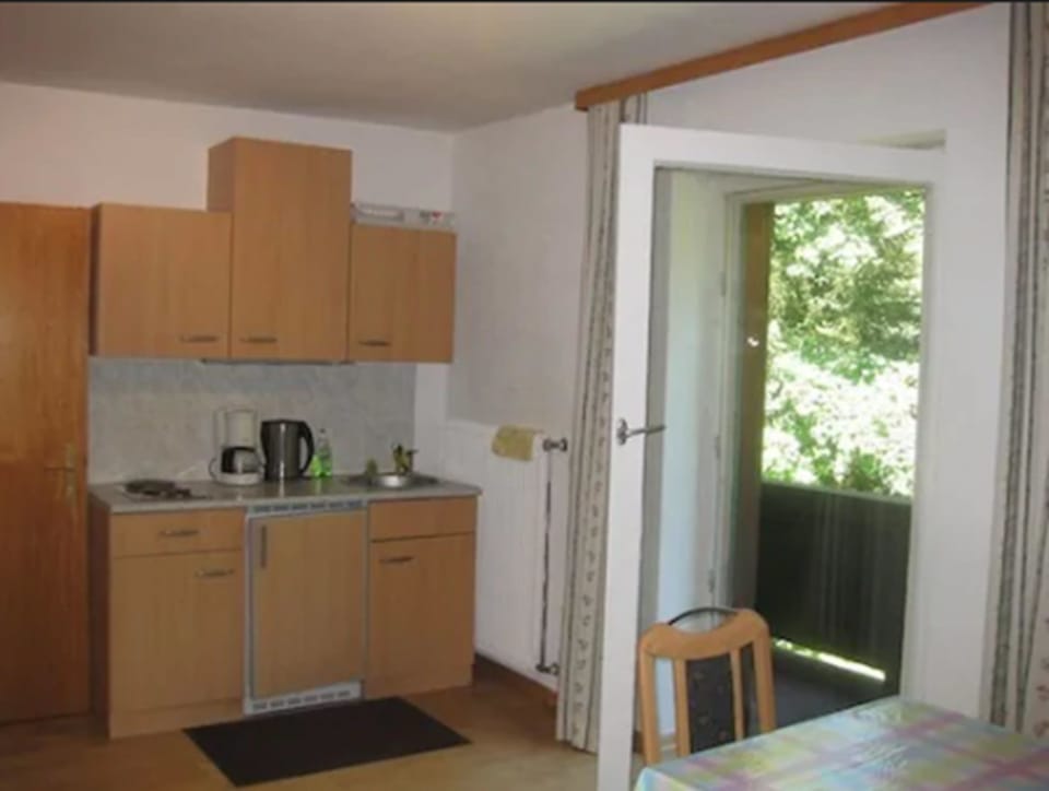 Family Apartment (Enzian) | Private kitchen | Fridge, microwave, oven, stovetop