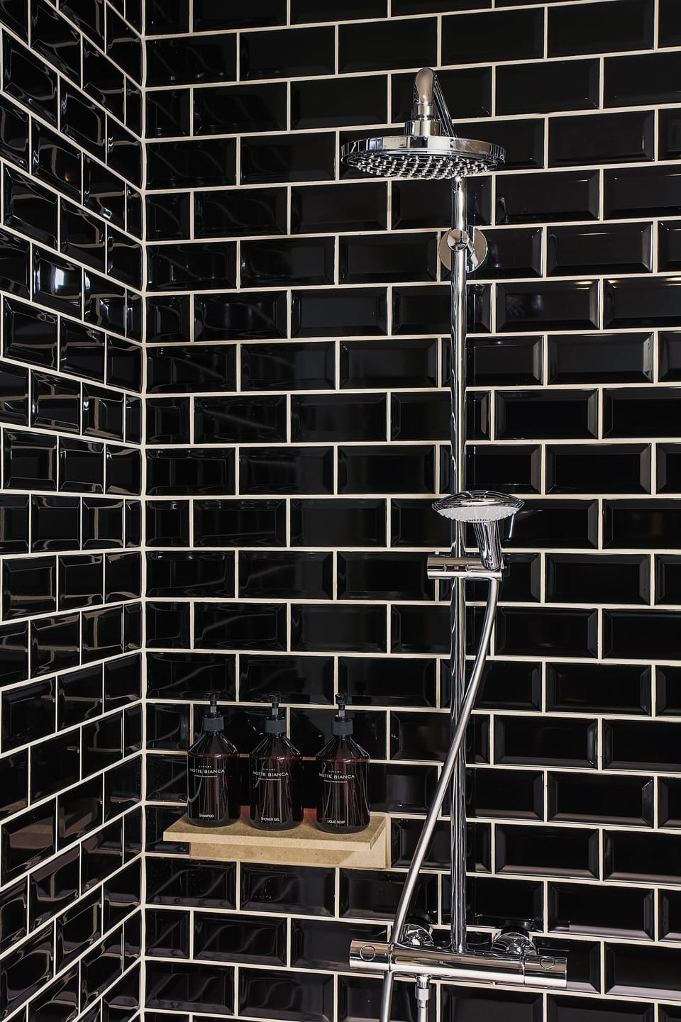 Shower, bathrobes, slippers, towels