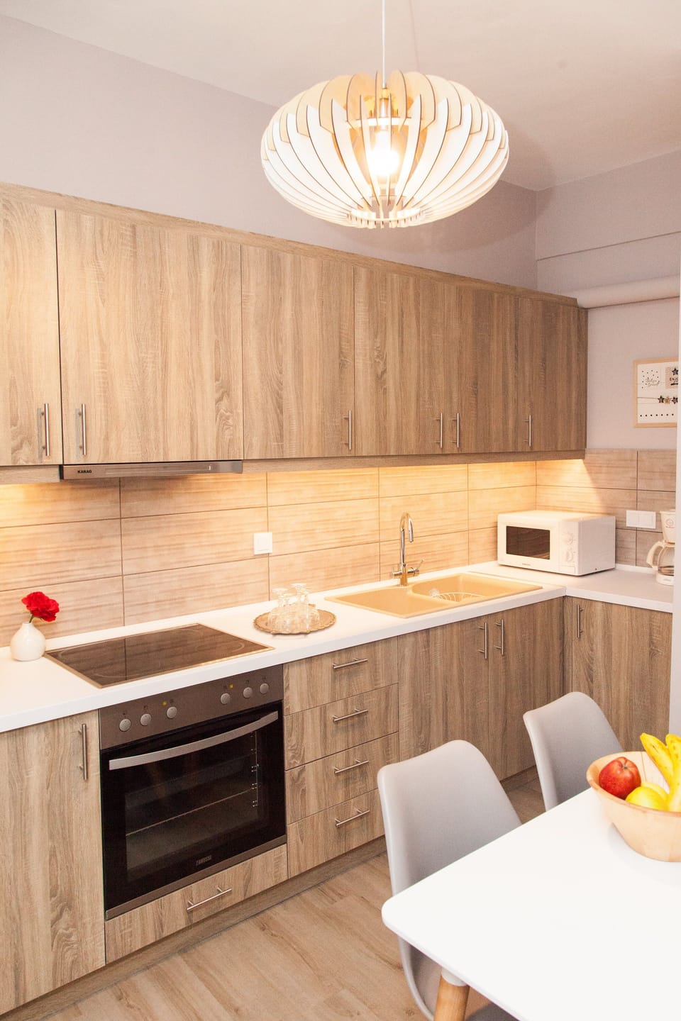 Apartment | Private kitchen | Fridge, microwave, oven, stovetop