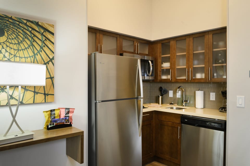 Individually furnished, desk, laptop workspace, blackout drapes