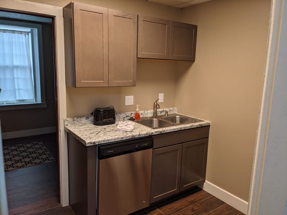 Full kitchen with everything you should need for cooking during your stay!
